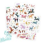 Újrahasználható matricázó készlet, Unikornisok és lovak Auzou