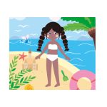 Divattervező könyv fejlesztő feladatokkal, 6 db színes ceruzával Avenir