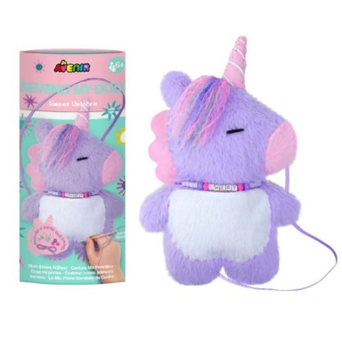 Varrható plüss nyaklánccal, Unikornis Avenir
