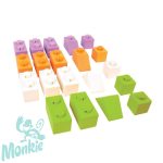 Bigjigs összepattintós kocka - élénk színek - kezdő csomag