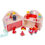 Bigjigs Tűzoltó állomás - mini játékkészlet