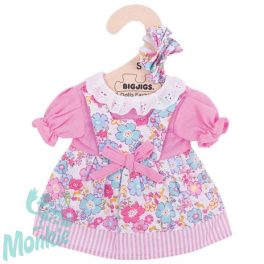 Bigjigs Baba ruha pink virágos - 25cm
