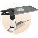 Zsebmikroszkóp LED fénnyel és okostelefon adapterrel BUKI