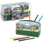 Moxy dinoszauruszos kiszínezhető tolltartó 6 db filctollal Grafix