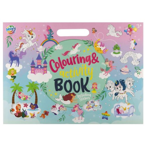 Moxy Színező könyv fejlesztő feladatokkal 25 oldalas, unikornisok Grafix