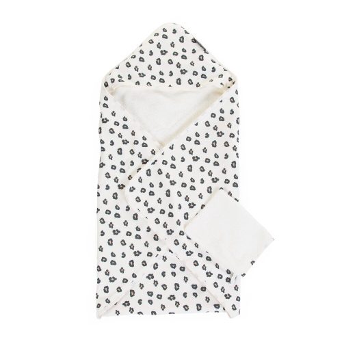 Childhome Fürdőlepedő + arctörlő- 80x80 cm - Leopárd mintás