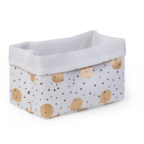 Childhome Tárolókosárka - 32x20x20 Cm - Vászon - Arany Pöttyös