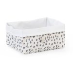 Childhome Tárolókosárka - 40x30x20 cm - Vászon - leopárd mintás/Törtfehér