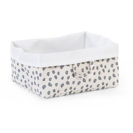   Childhome Tárolókosárka - 40x30x20 cm - Vászon - leopárd mintás/Törtfehér