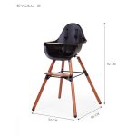 Childhome Evolu 2 Etetőszék - Állítható Magasság (50-75 Cm/*90 Cm) - Dió/Fekete