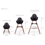 Childhome Evolu 2 Etetőszék - Állítható Magasság (50-75 Cm/*90 Cm) - Dió/Fekete