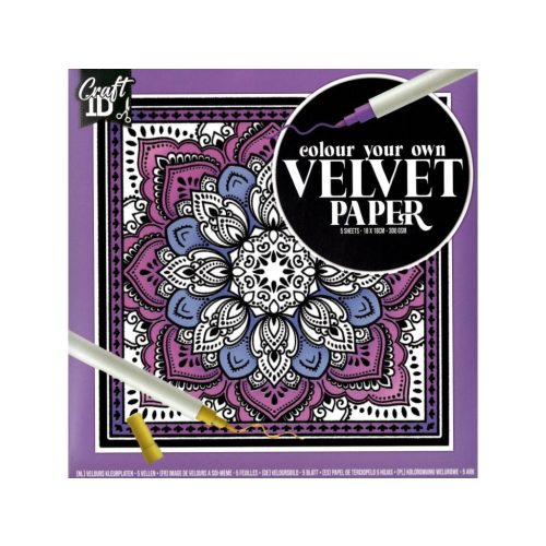 CraftID bársonyszínező 18x18cm 5 lapos, lila CraftArt