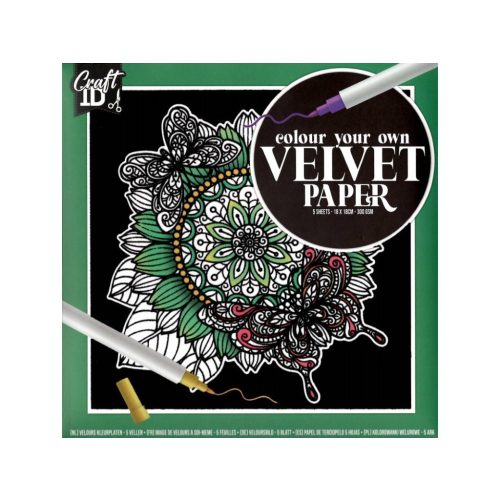 CarftID bársonyszínező 18x18cm 5 lapos, zöld CraftArt