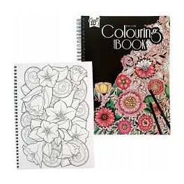 Spirálozott színező füzet 100 képpel, virágok CraftArt