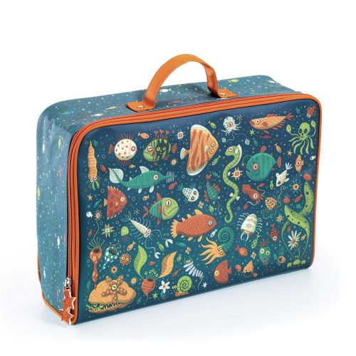 DJECO - LITTLE BIG ROOM  Trendi kis bőrönd - Vicces halak - Fishes suitcase