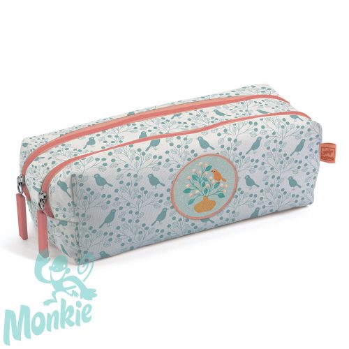 Tolltartó két rekesszel - Madárka - Romantic pencil case