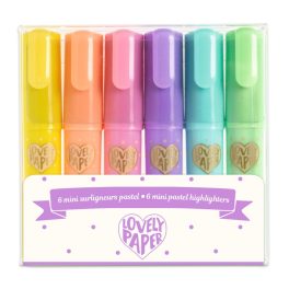   Szövegkiemelő mini toll készlet 6 pasztell színben - 6 mini pastel highlighters