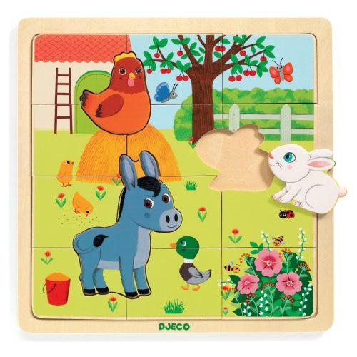 DJECO KÉPKIRAKÓ, PUZZLE - TANYA PUZZLE - PUZZLO FARM