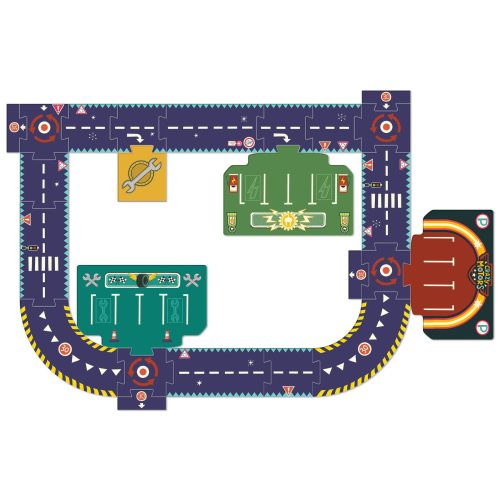 DJECO - JÁTÉKOK CRAZY MOTORS autópálya - Városi körút - Circuit de ville - puzzle géant