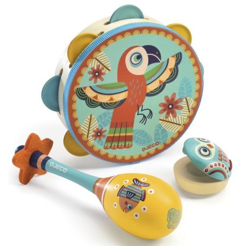 Játékhangszer készlet - Tambourine, maracas, castanet