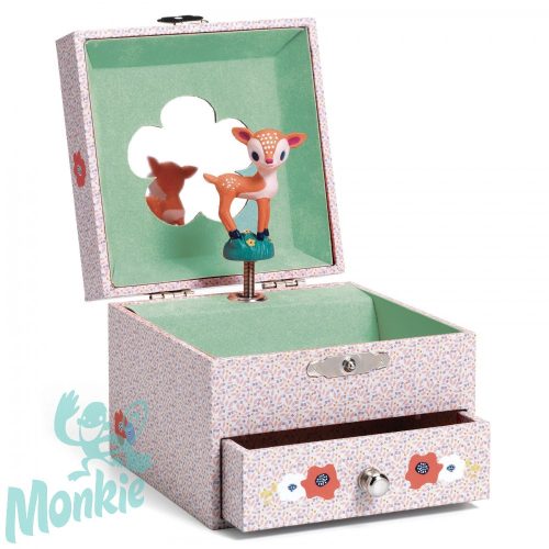 Zenélő ékszerdoboz - Szende őz - Wood fawn