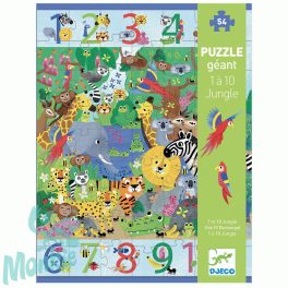   Megfigyeltető puzzle - Dzsungelben 1-10-ig, 54 db-os - 1 to 10 Jungle