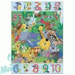 Megfigyeltető puzzle - Dzsungelben 1-10-ig, 54 db-os - 1 to 10 Jungle