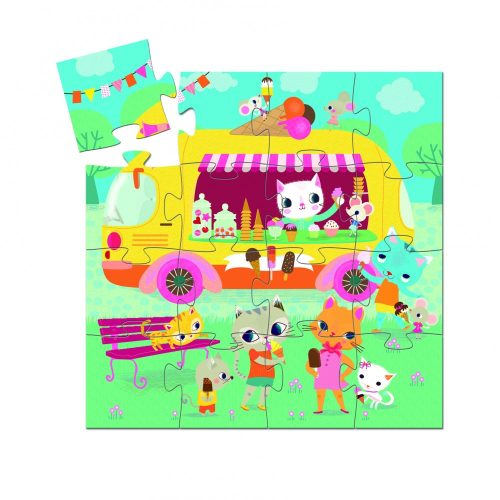Formadobozos puzzle - Fagyis kocsi, 16 db-os - Ice cream truck