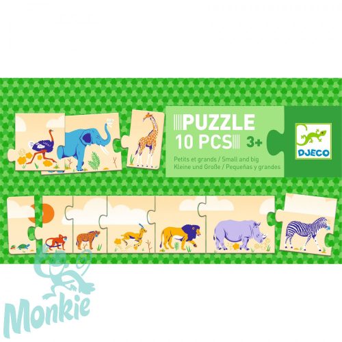 Sorozatkirakó puzzle - Kicsi és nagy, 10 db-os - Smal and big