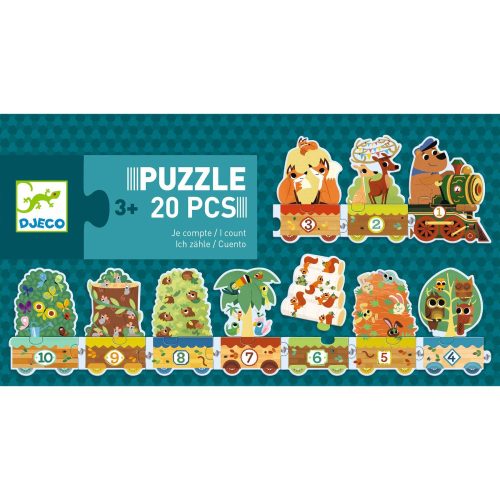 DJECO - JÁTÉKOK Sorozatkirakó puzzle - 10-ig számolok, 20 db-os - I count