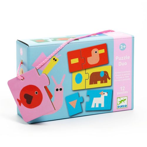 DJECO - JÁTÉKOK Párosító puzzle - Állati formák, 24 db-os - Shapes & Animals