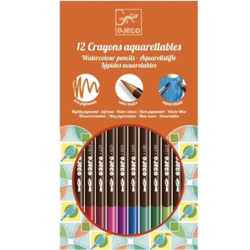 Akvarellceruza készlet - 12 szín, kettő az egyben - Watercolour crayons 