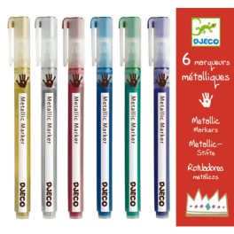   Filctoll készlet - 6 fémfesték filctoll - 6 metalic markers