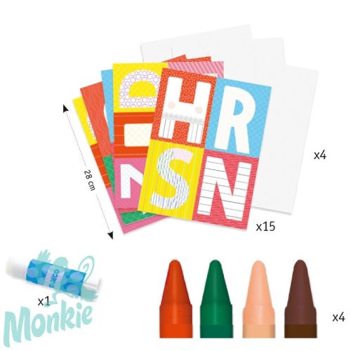 Kreatív készlet - Kiszínezett vicces ABC nagybetűim - A world to create, letters