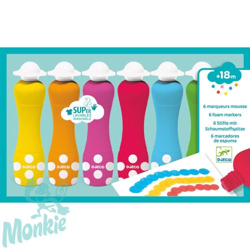 Marok filc készlet 6 színben - Pontozó színezés - 6 foam markers