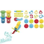 Gyurmaformázó készlet - Bevezetés a gyurmázásba, 4 alapszín + 21 eszköz - Introduction to dough