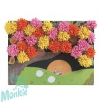 Pompom-kép készítés - Kirobbanó pompom meglepetés - An explosion of pompons