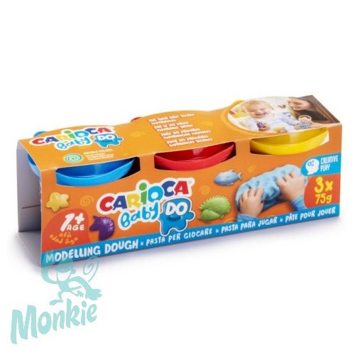 Carioca Baby 3 db-os színes gyurma szett, 3x75 g