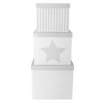 3 Db-Os Tárolódoboz Szett, Mintás, Szürke Jabadabado