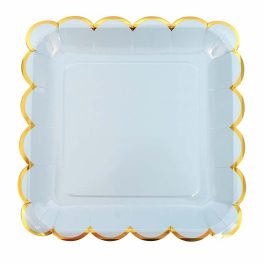 Papírtányér Pasztell Kék/Arany Jabadabado