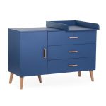 Childhome Bold Blue - Komód - 3 fiók + 1 ajtó + pelenkázó egység