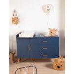 Childhome Bold Blue - Komód - 3 fiók + 1 ajtó + pelenkázó egység