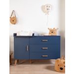 Childhome Bold Blue - Komód - 3 fiók + 1 ajtó + pelenkázó egység