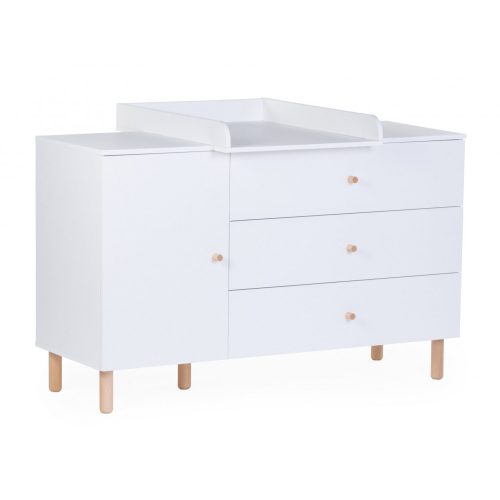 Childhome Wonder White - Komód - 3 fiók + 1 ajtó + pelenkázó egység