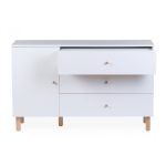 Childhome Wonder White - Komód - 3 fiók + 1 ajtó + pelenkázó egység