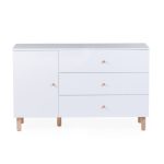 Childhome Wonder White - Komód - 3 fiók + 1 ajtó + pelenkázó egység