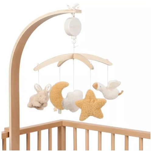Little Dutch zenélő körforgó natúr fa vázzal - Newborn Naturals