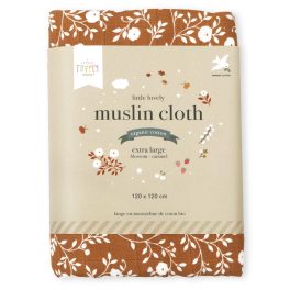 Muszlin kendő XL: virág - karamell
