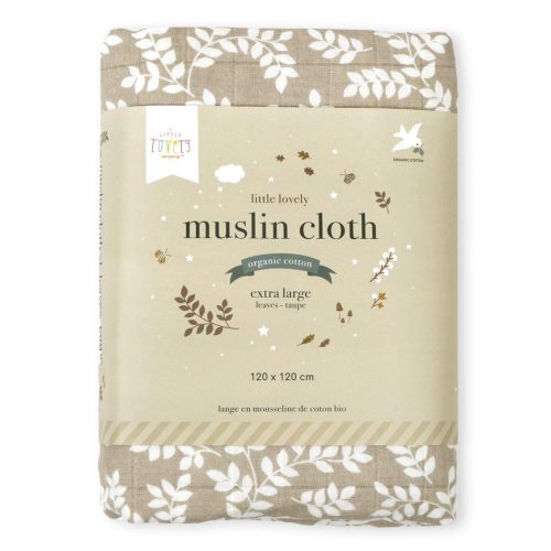 Muszlin kendő XL: levelek - tóp