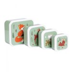 Uzsonnásdoboz (4db-os): ERDEI BARÁTOK-zöld